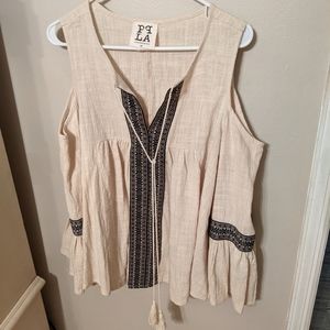 Boho off the shoulder blouse.